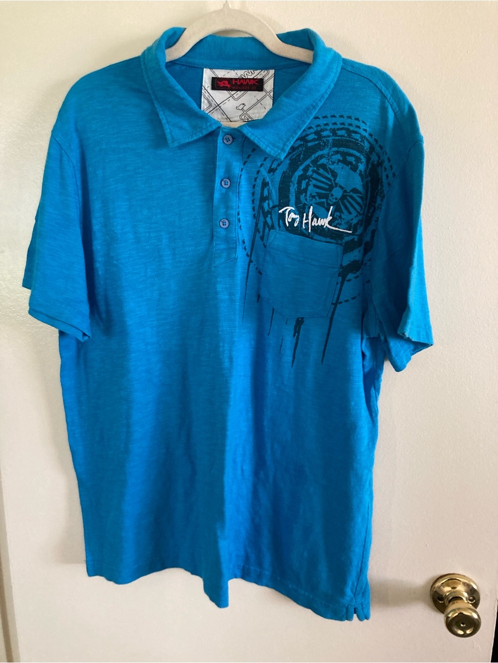 Tony Hawk Men’s Bright Teal Graphic Polo